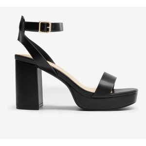 NEW Dream Pairs Black Platform Ankle Strap Heels Sz 11 Chunky Block Minimalist